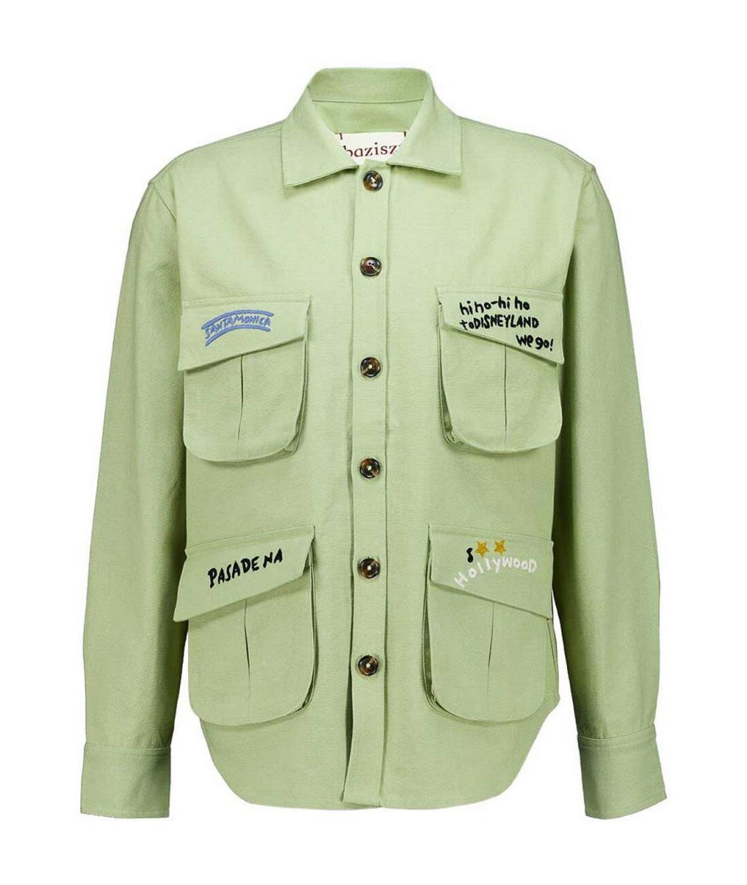 BAZISZT Зеленая хлопковая куртка, фото 1