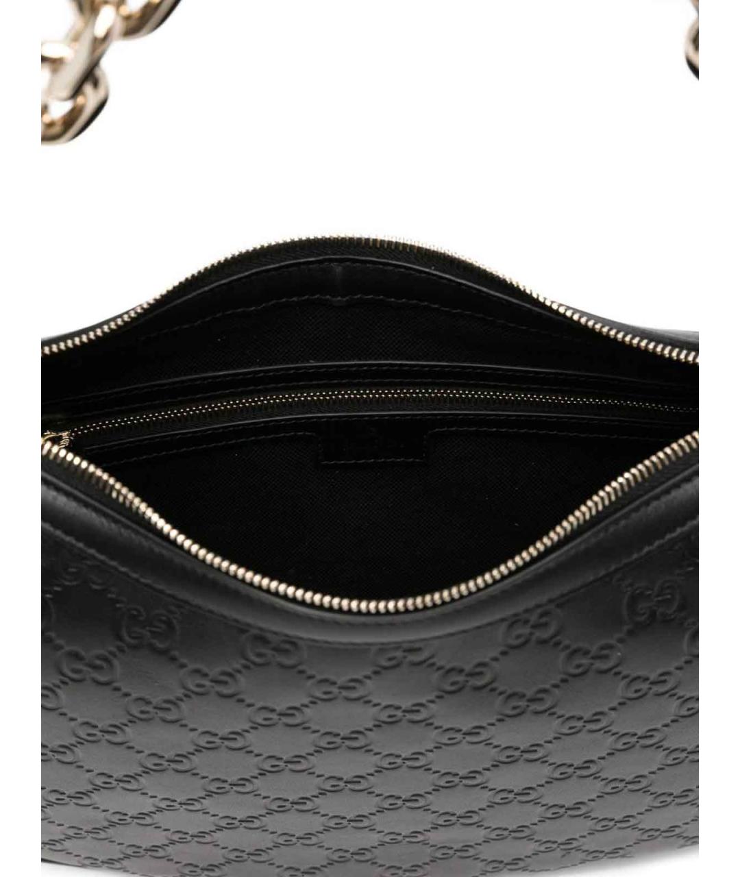 GUCCI Черная кожаная сумка через плечо, фото 4