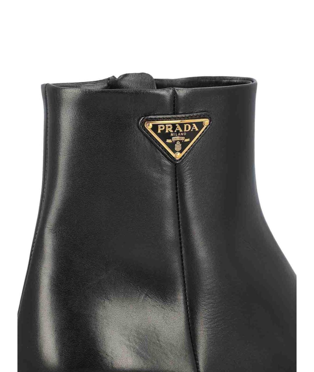 PRADA Черные кожаные ботильоны, фото 3