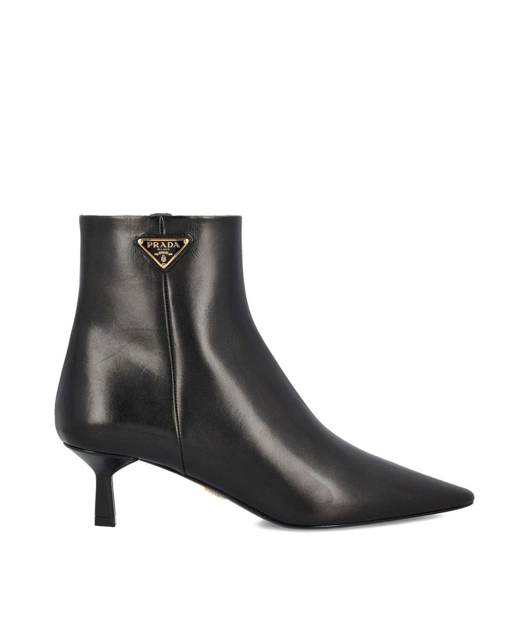 PRADA Черные кожаные ботильоны, фото 1