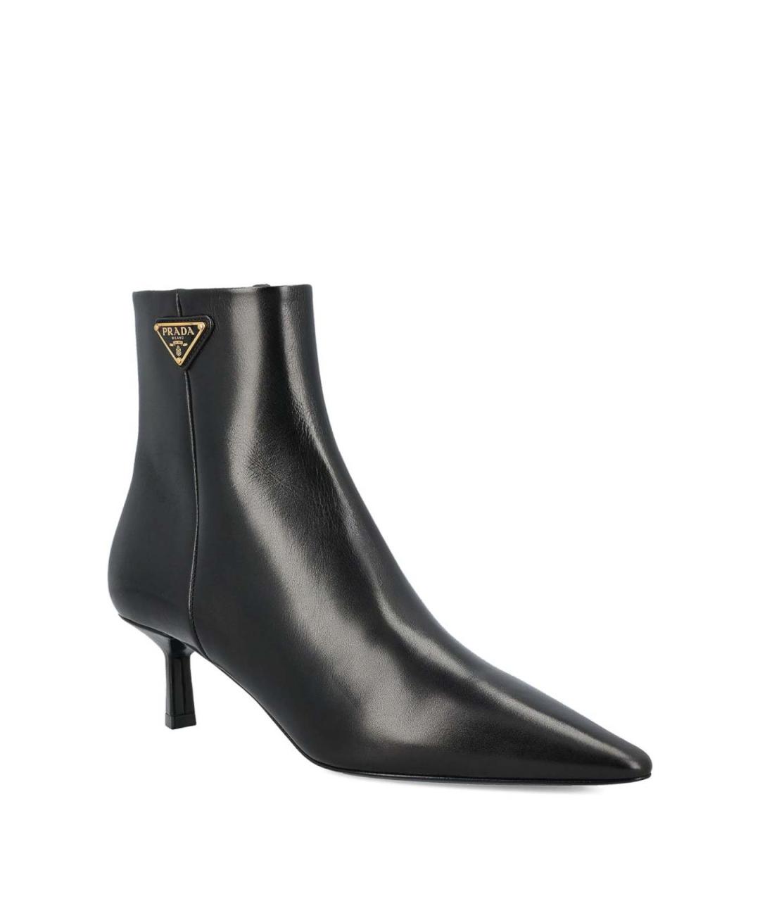 PRADA Черные кожаные ботильоны, фото 4