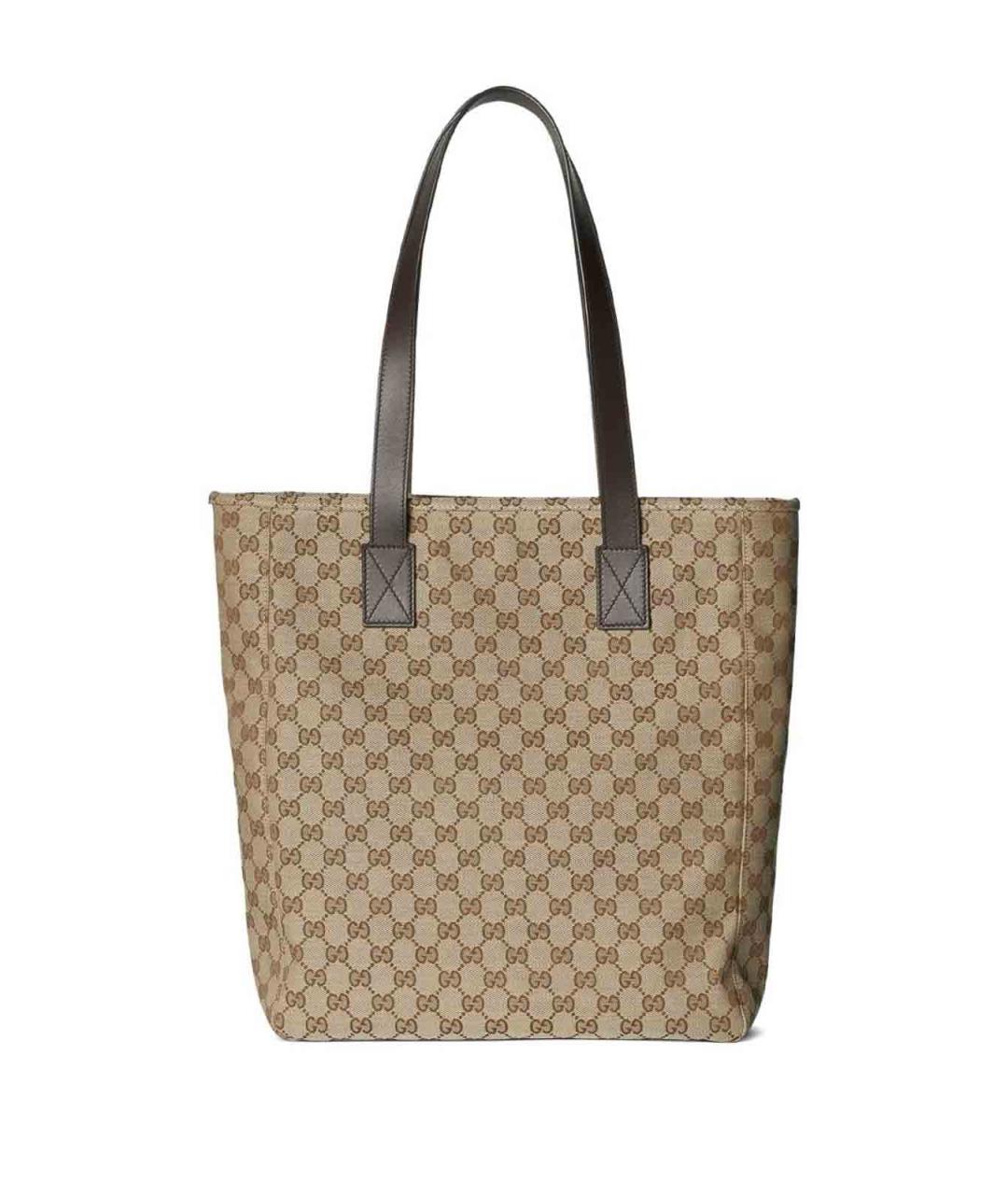 GUCCI Бежевая сумка тоут из канвы, фото 2