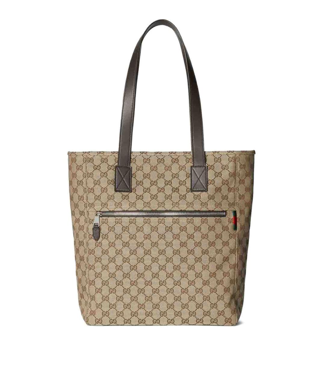 GUCCI Бежевая сумка тоут из канвы, фото 1