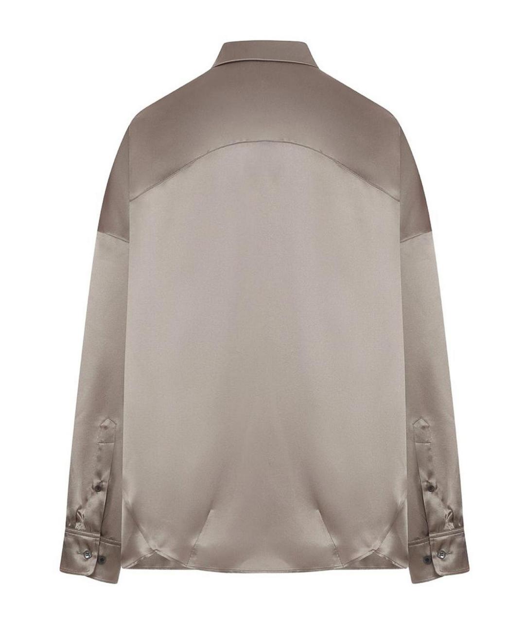 DRIES VAN NOTEN Серая шелковая рубашка, фото 2