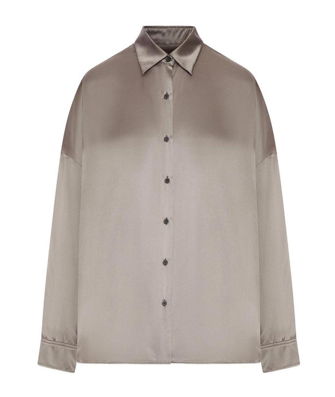 DRIES VAN NOTEN Серая шелковая рубашка, фото 1