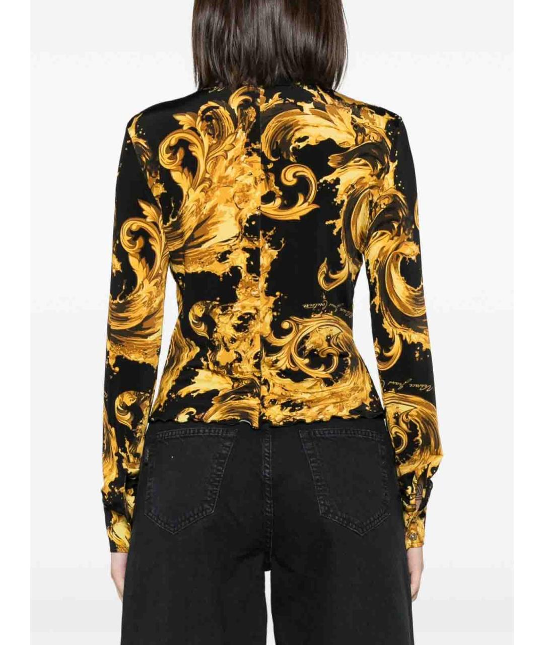 VERSACE JEANS COUTURE Черная вискозная рубашка, фото 2