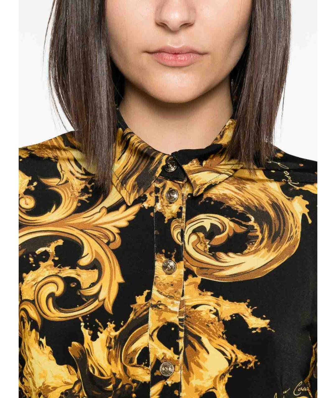 VERSACE JEANS COUTURE Черная вискозная рубашка, фото 4