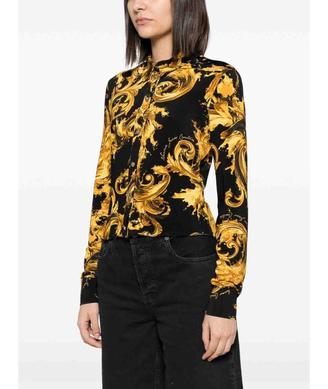 VERSACE JEANS COUTURE Черная вискозная рубашка, фото 3