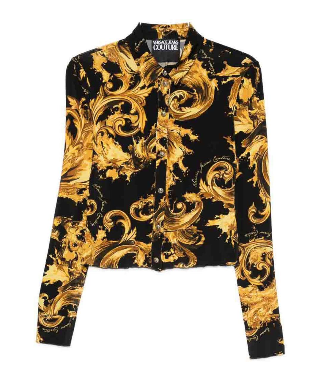 VERSACE JEANS COUTURE Черная вискозная рубашка, фото 1
