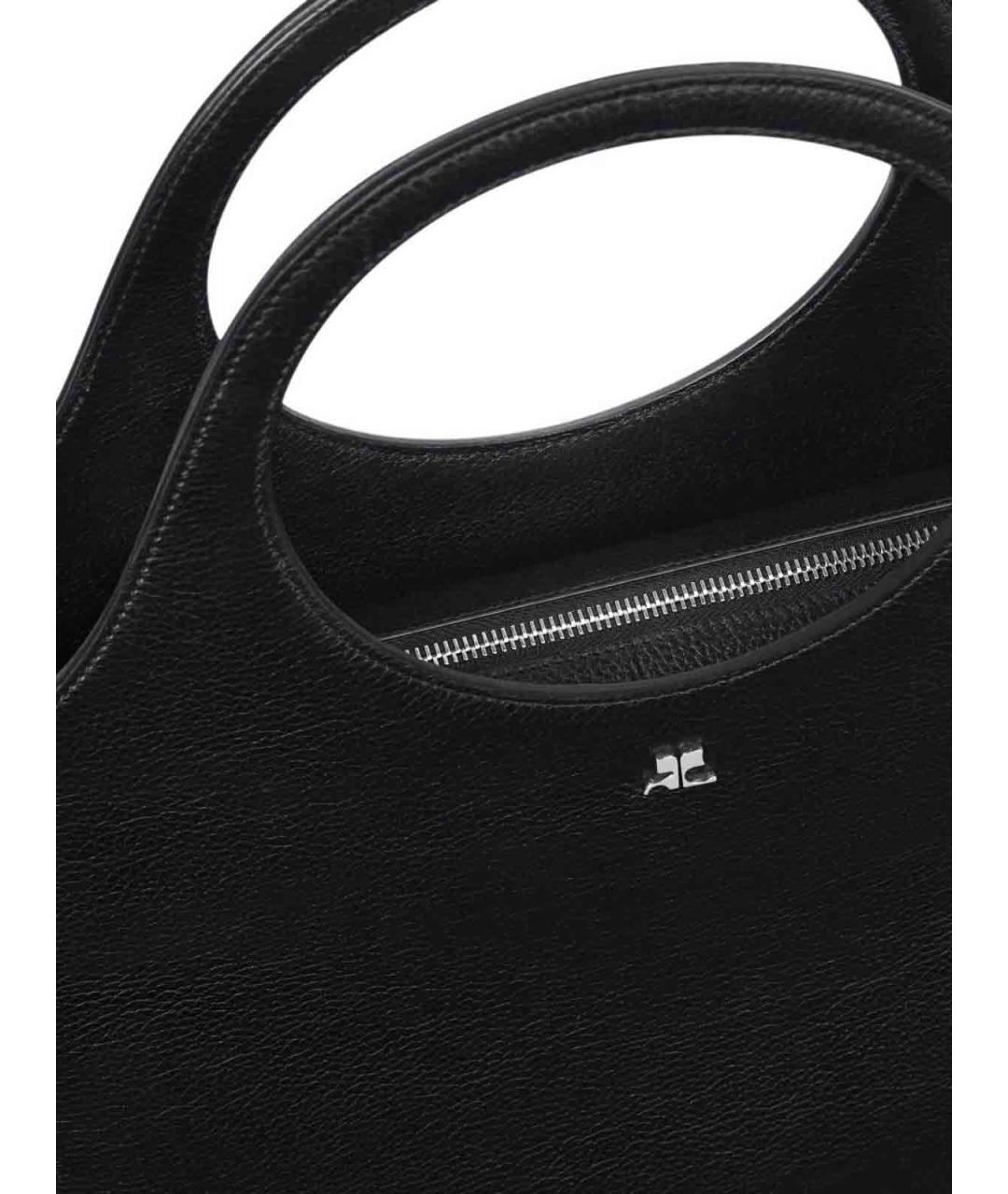 COURREGES Черная кожаная сумка тоут, фото 4