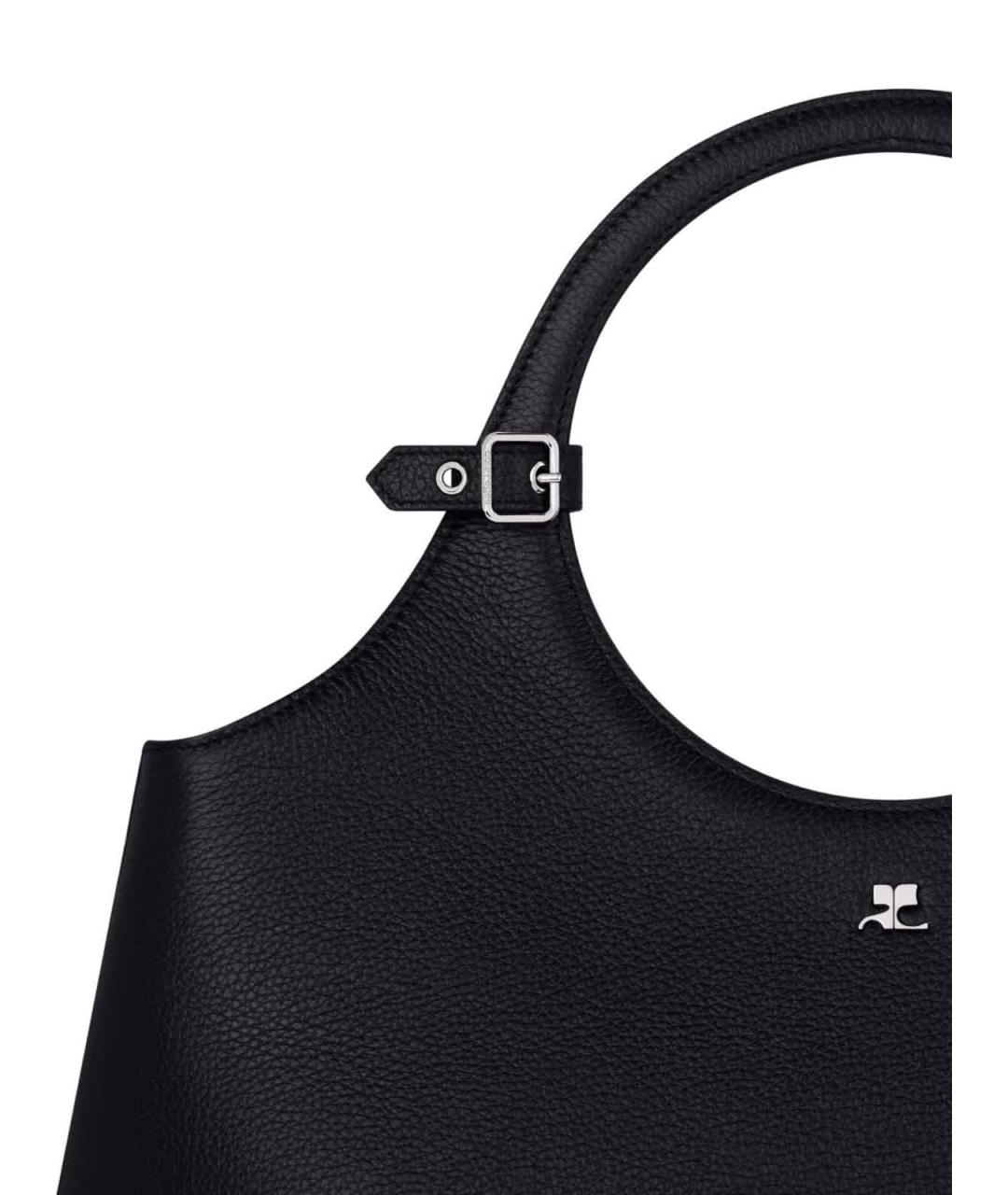 COURREGES Черная кожаная сумка тоут, фото 2