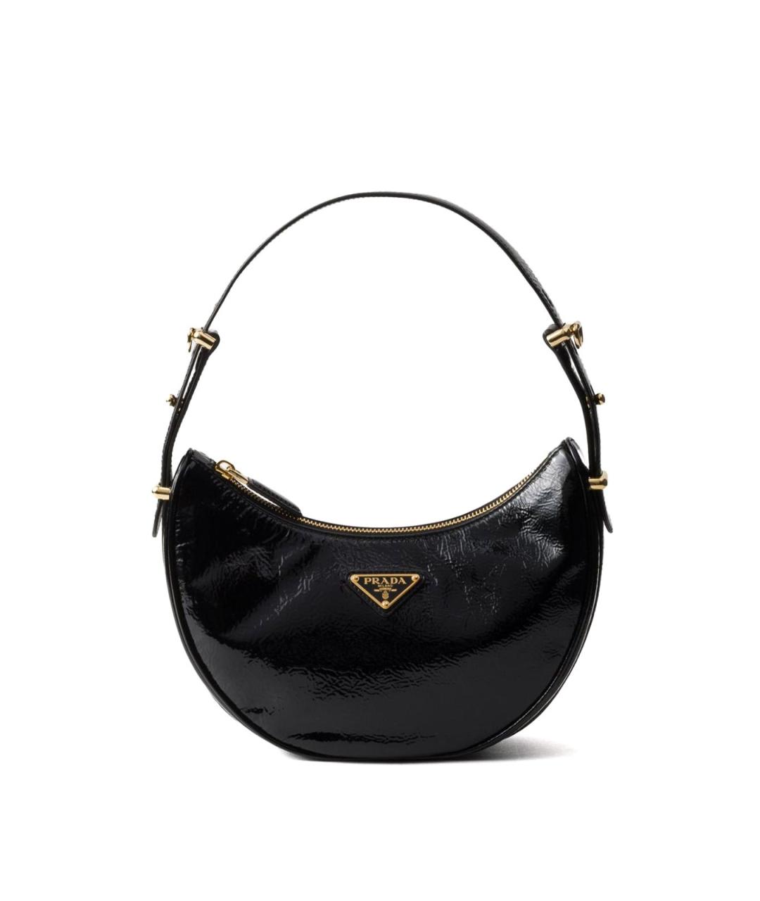 PRADA Черная сумка через плечо из лакированной кожи, фото 1