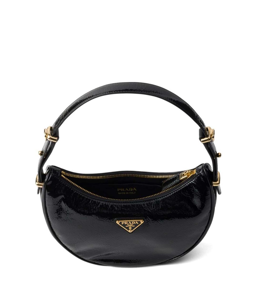 PRADA Черная сумка через плечо из лакированной кожи, фото 2