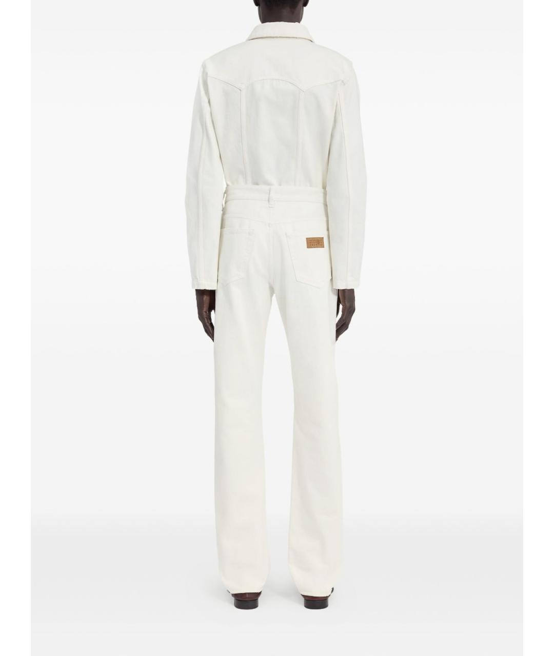 MM6 MAISON MARGIELA Белые хлопковые прямые джинсы, фото 2