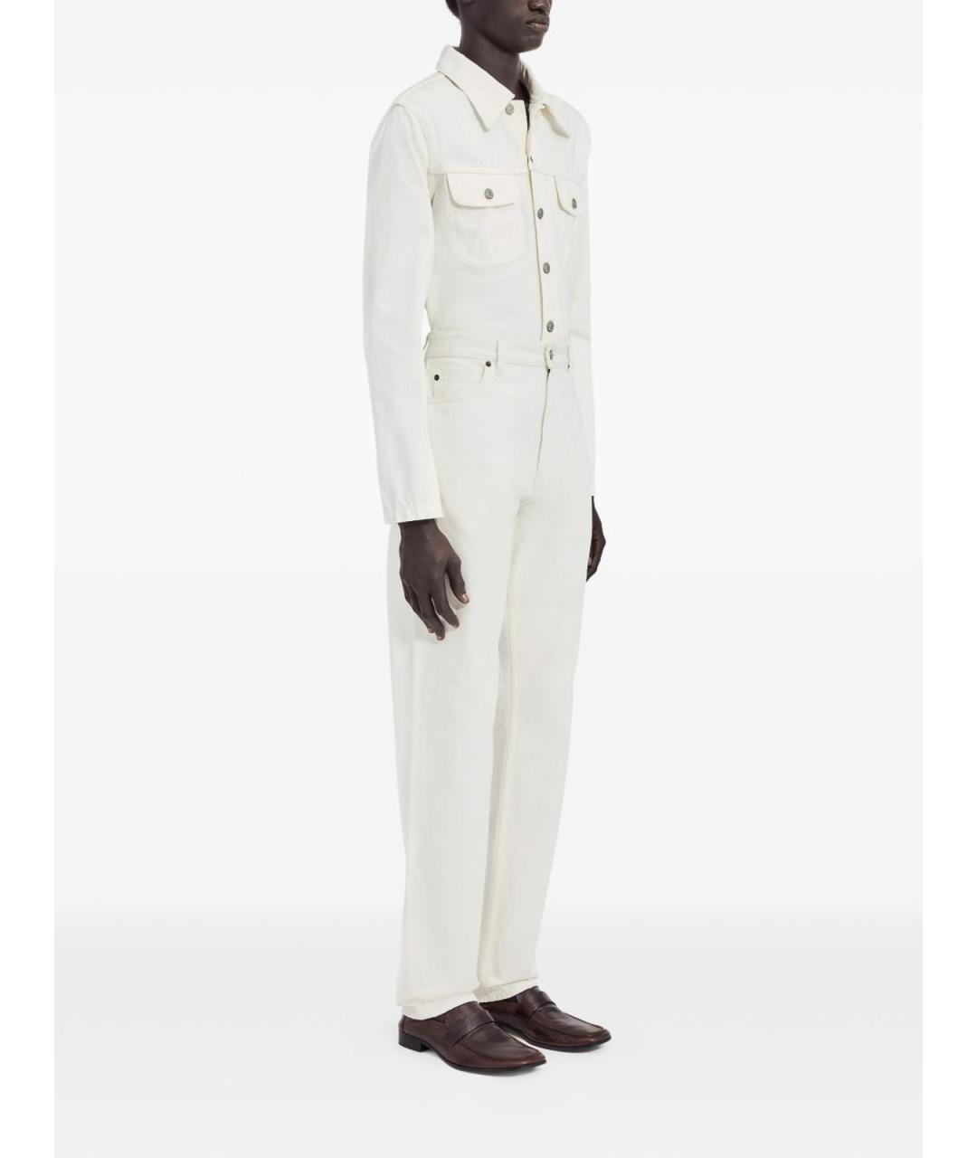 MM6 MAISON MARGIELA Белые хлопковые прямые джинсы, фото 5