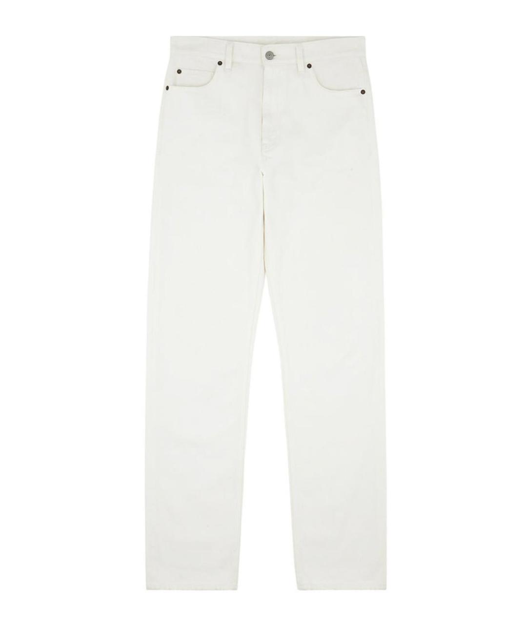 MM6 MAISON MARGIELA Белые хлопковые прямые джинсы, фото 1