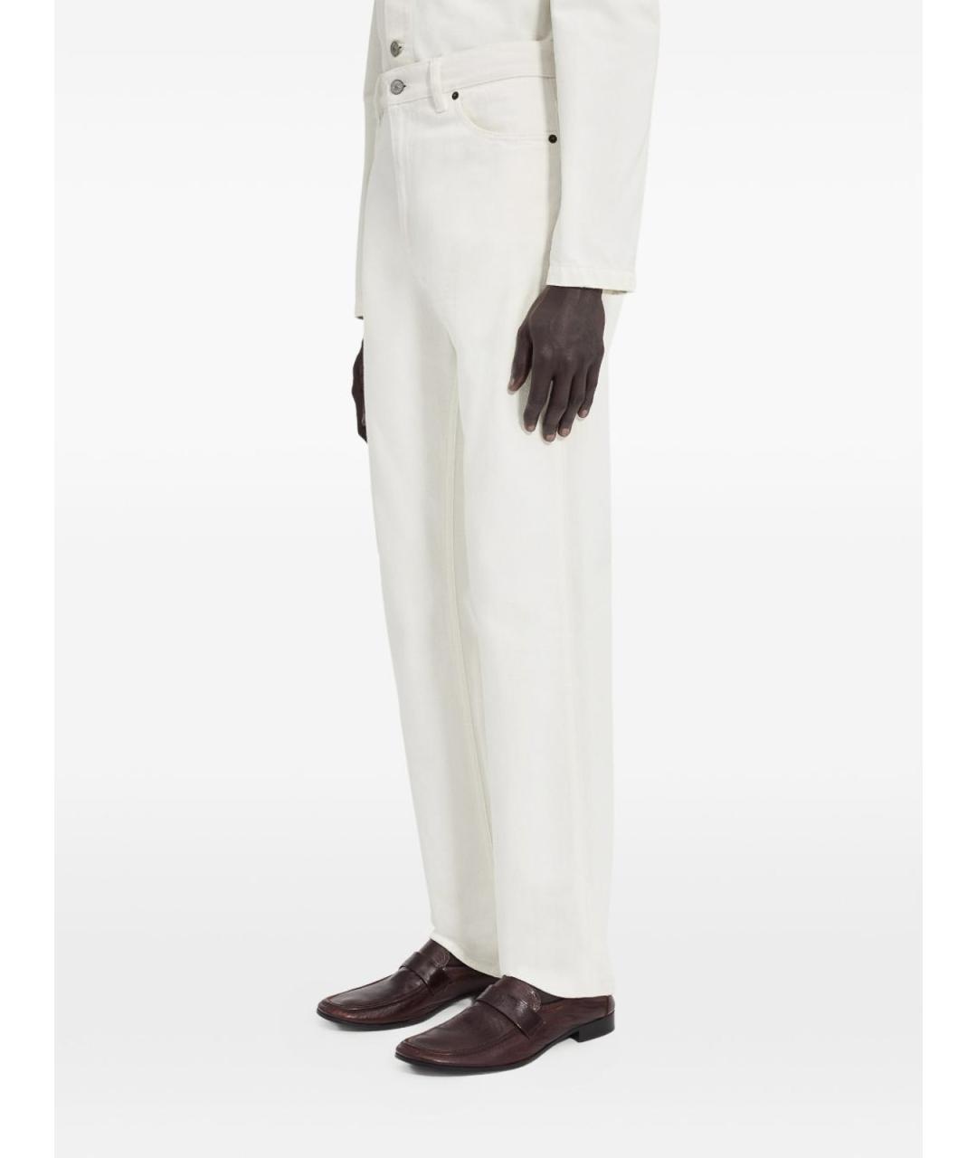 MM6 MAISON MARGIELA Белые хлопковые прямые джинсы, фото 4
