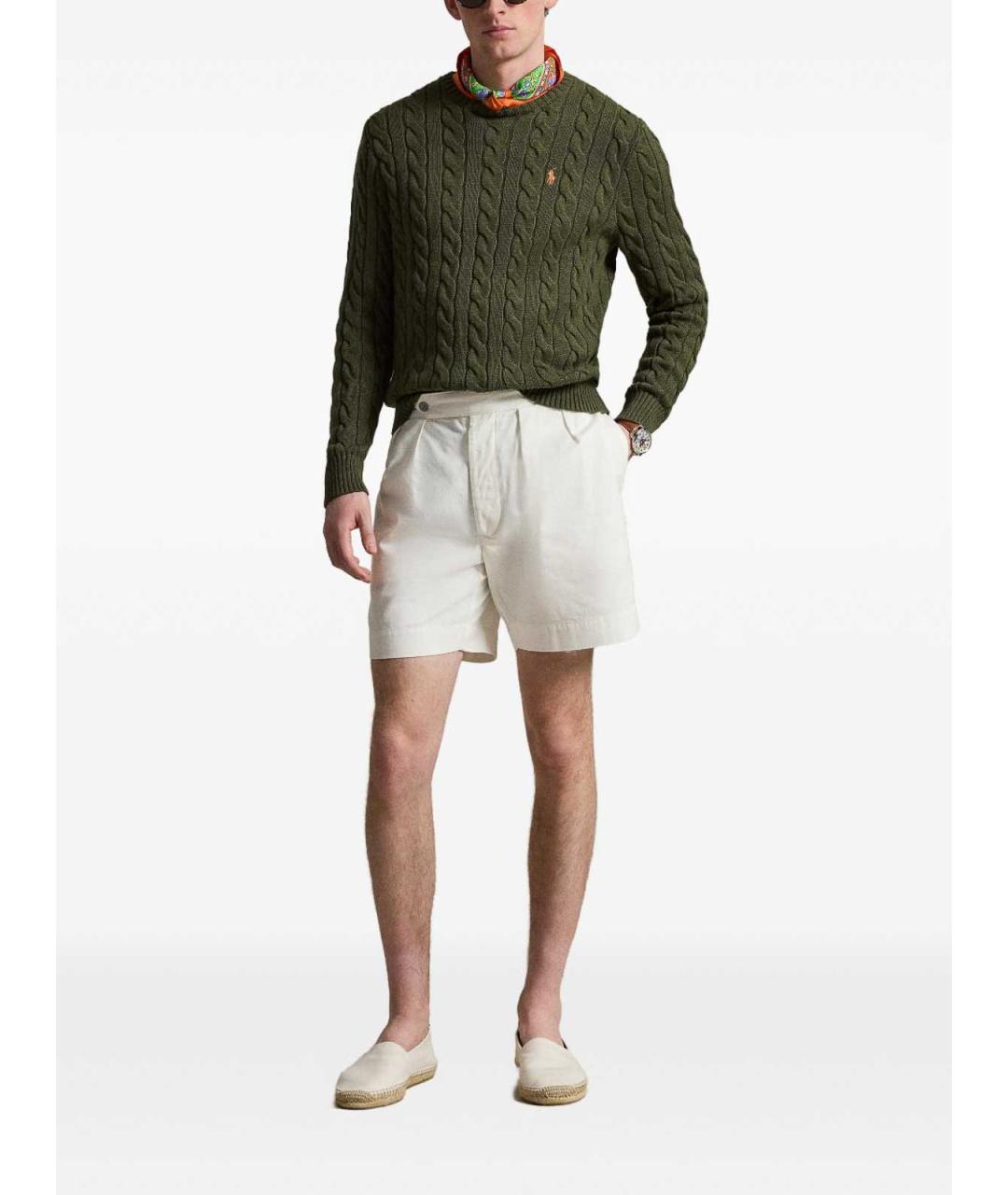 POLO RALPH LAUREN Зеленый хлопковый джемпер / свитер, фото 3