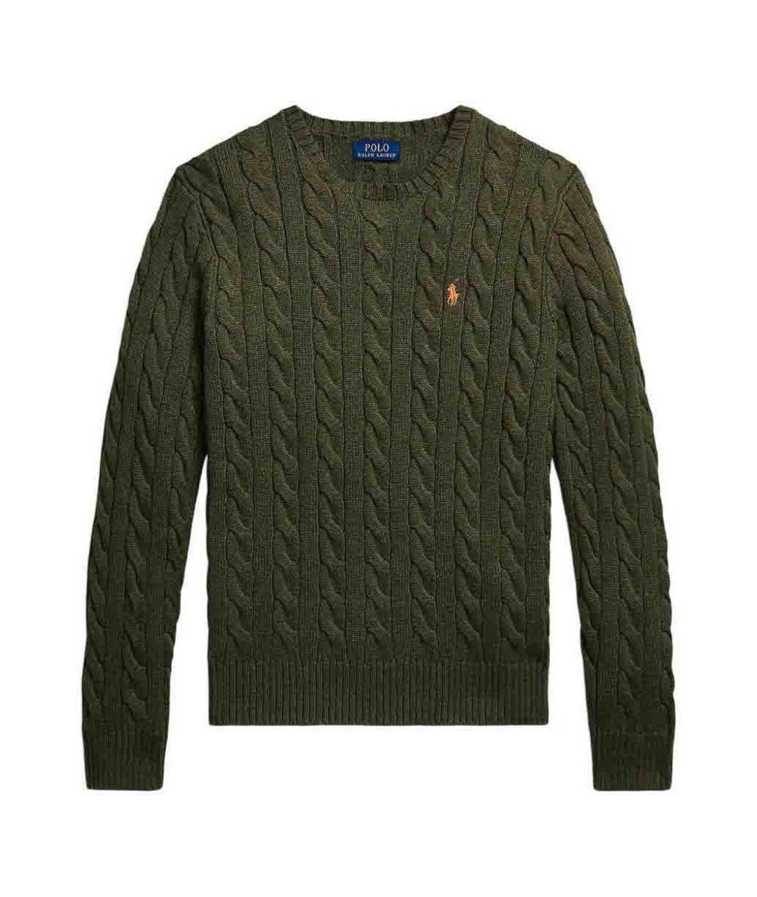 POLO RALPH LAUREN Зеленый хлопковый джемпер / свитер, фото 1