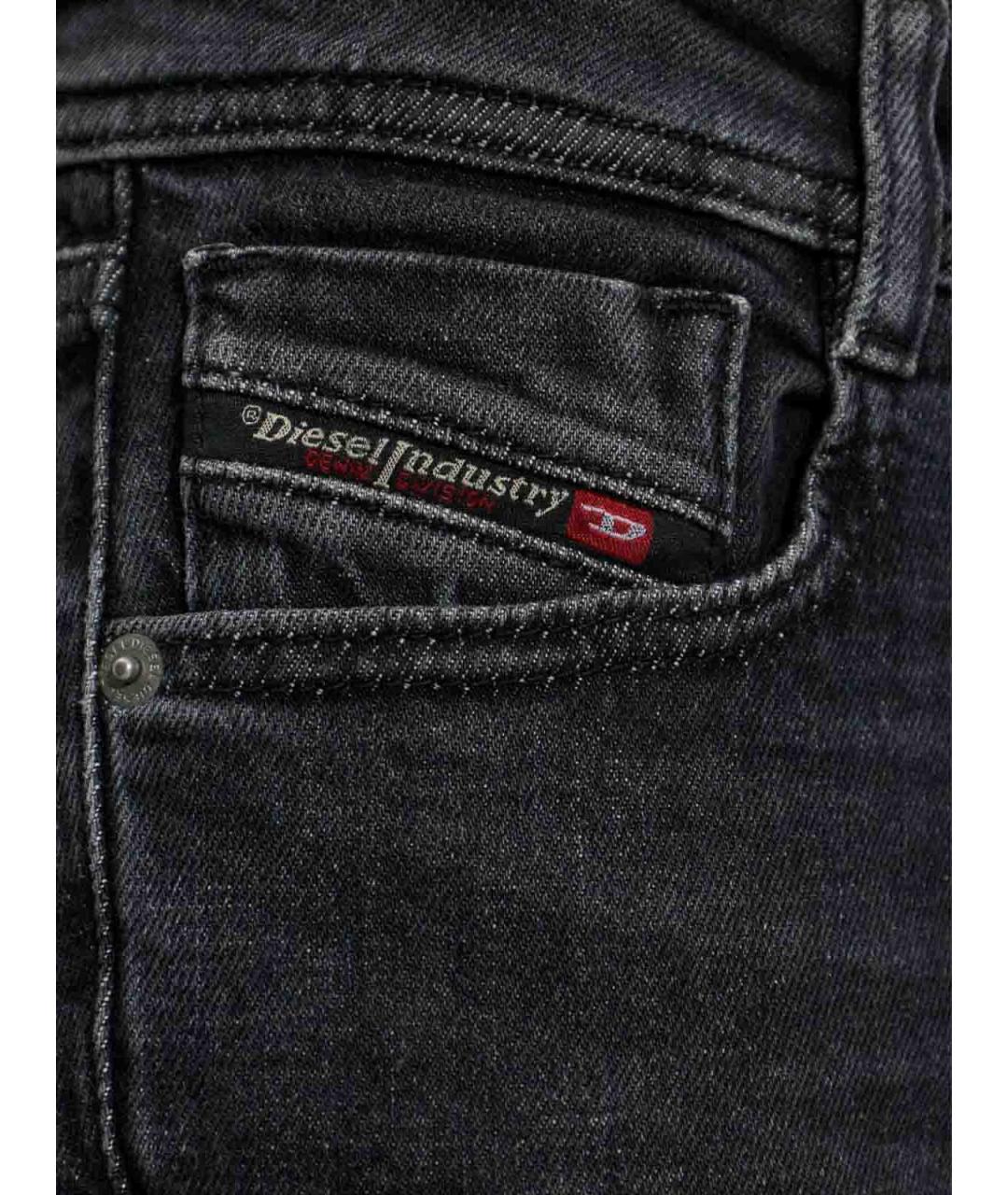 DIESEL Черные хлопковые прямые джинсы, фото 5