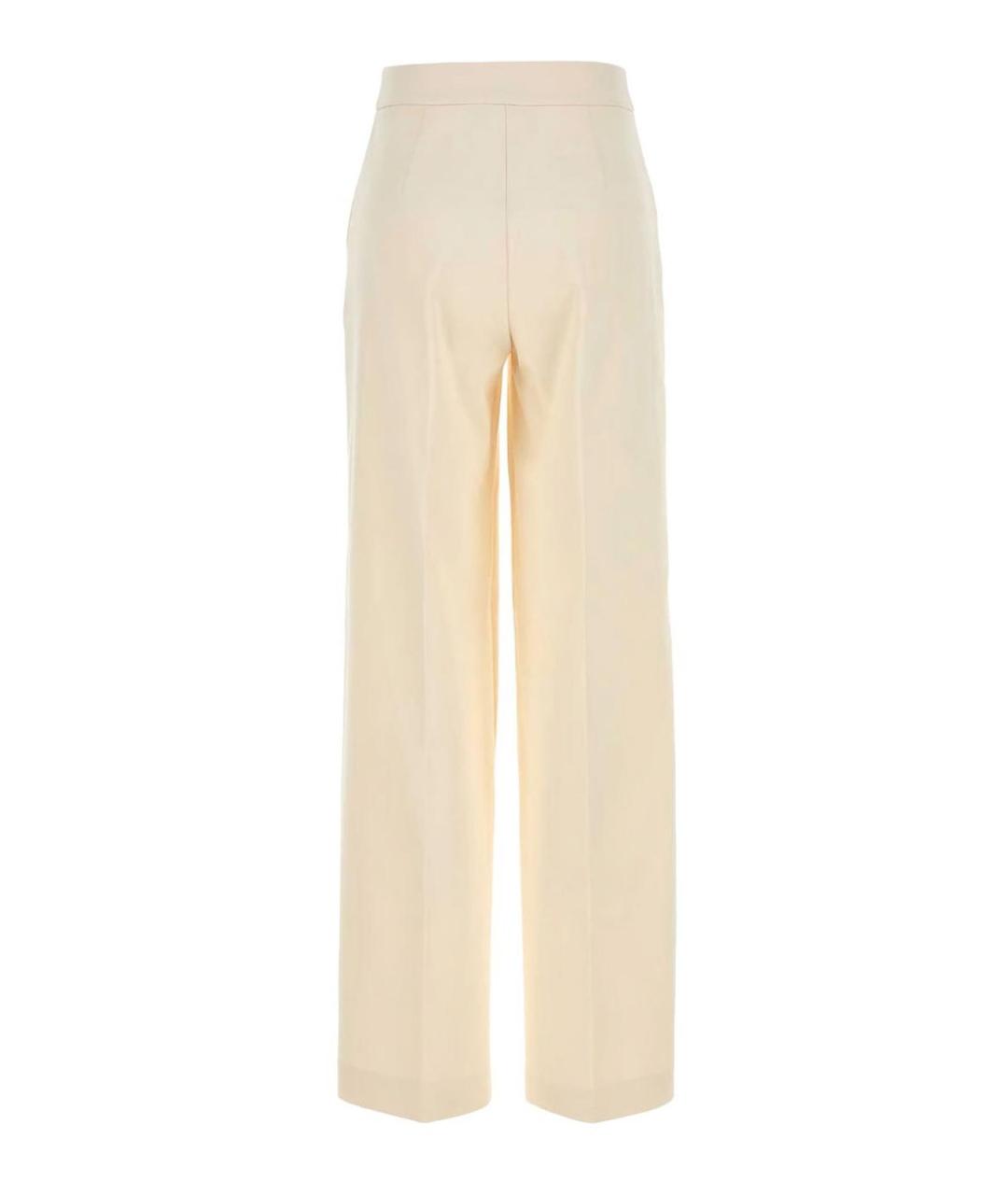 MAX MARA Белые хлопковые брюки широкие, фото 2
