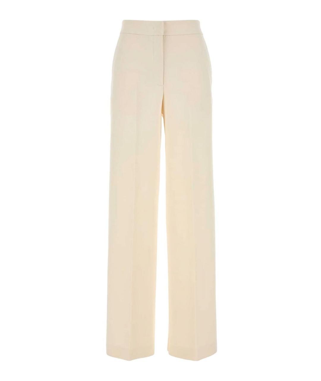 MAX MARA Белые хлопковые брюки широкие, фото 1