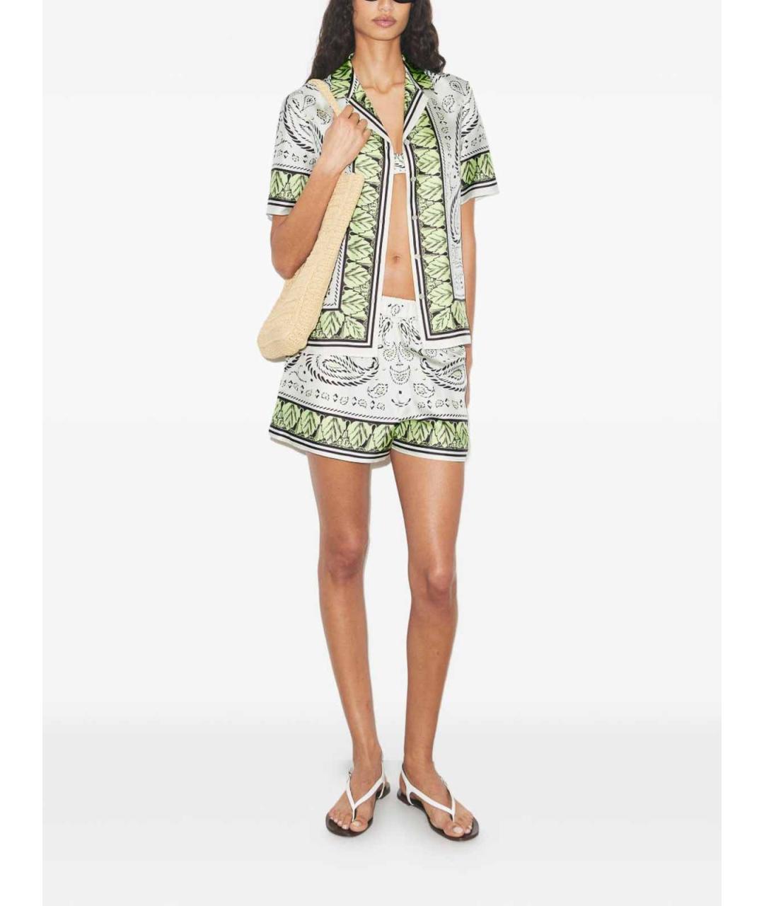 TORY BURCH Зеленая шелковая рубашка, фото 2