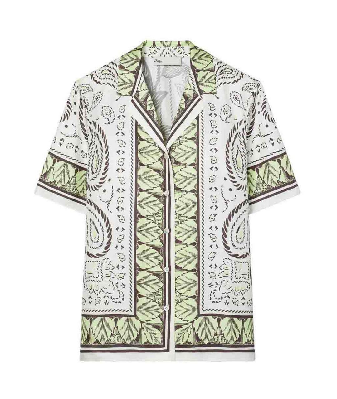 TORY BURCH Зеленая шелковая рубашка, фото 1