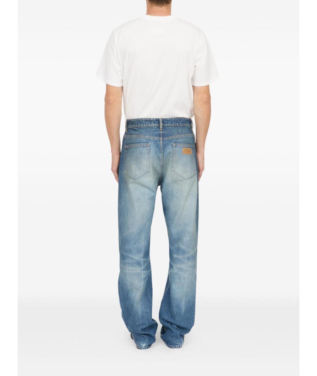 MM6 MAISON MARGIELA Синие хлопковые прямые джинсы, фото 5