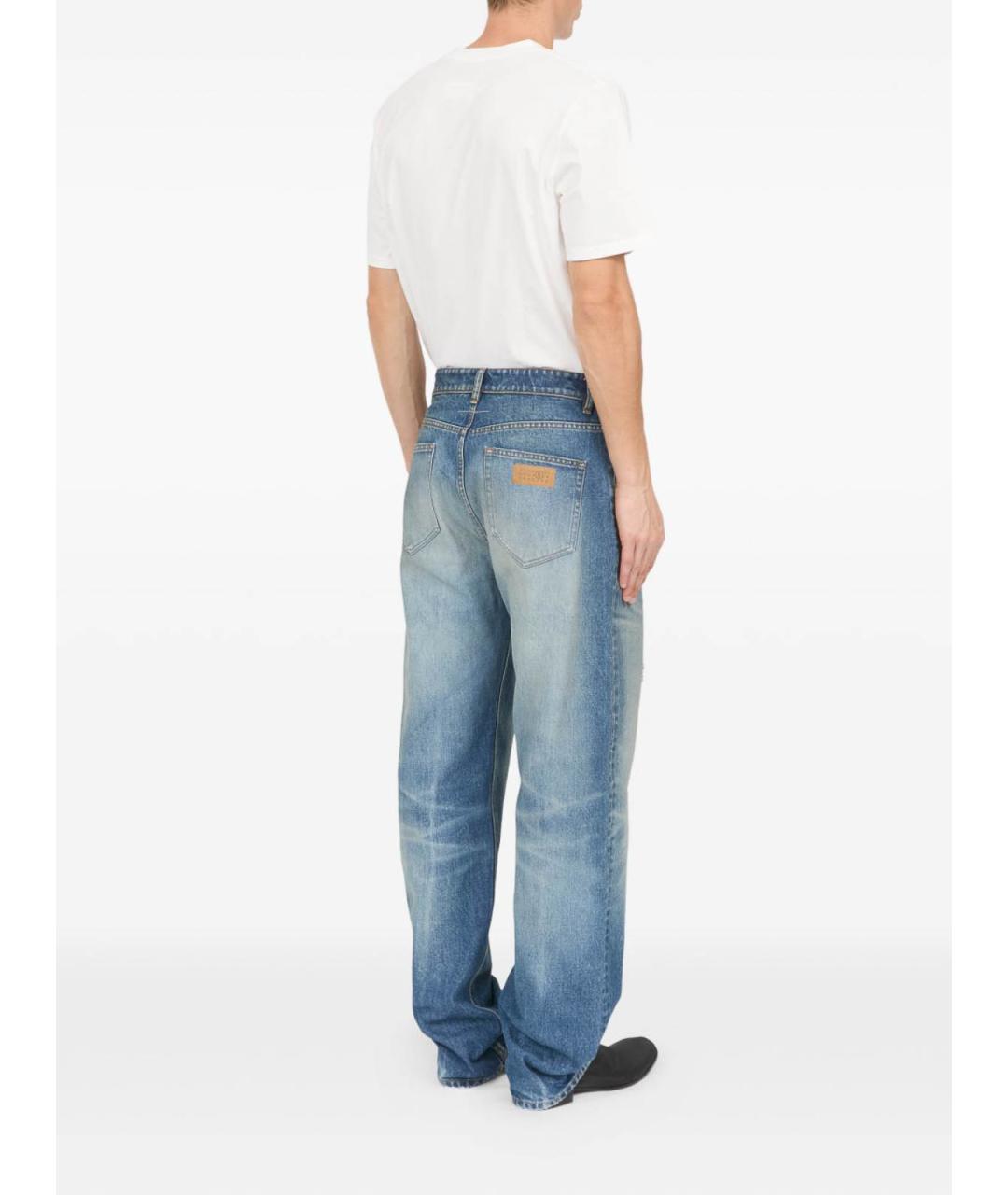 MM6 MAISON MARGIELA Синие хлопковые прямые джинсы, фото 6
