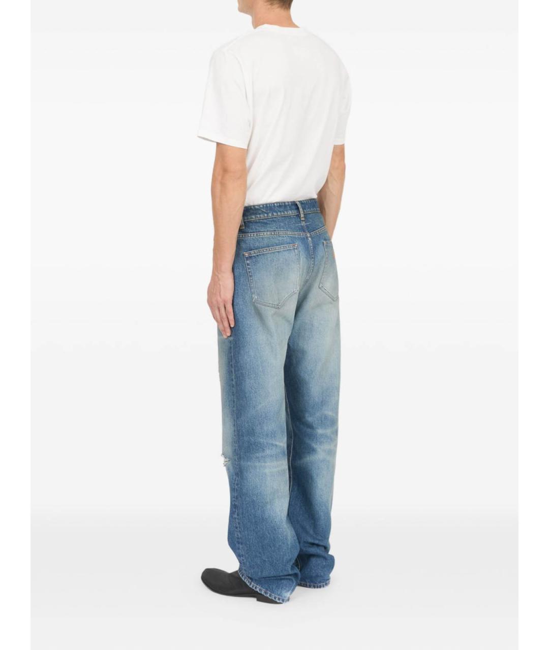 MM6 MAISON MARGIELA Синие хлопковые прямые джинсы, фото 3