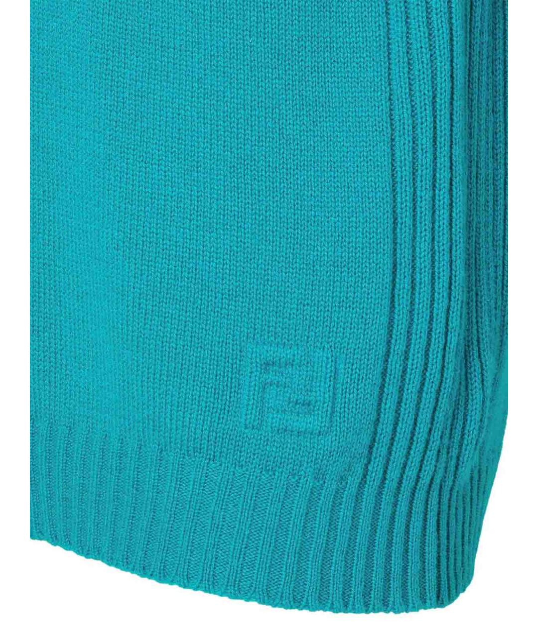 FENDI Бирюзовая шерстяная жилетка, фото 3