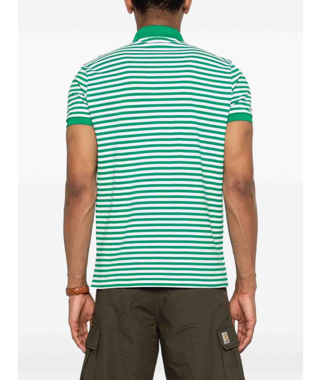 POLO RALPH LAUREN Зеленое хлопковое поло с коротким рукавом, фото 4
