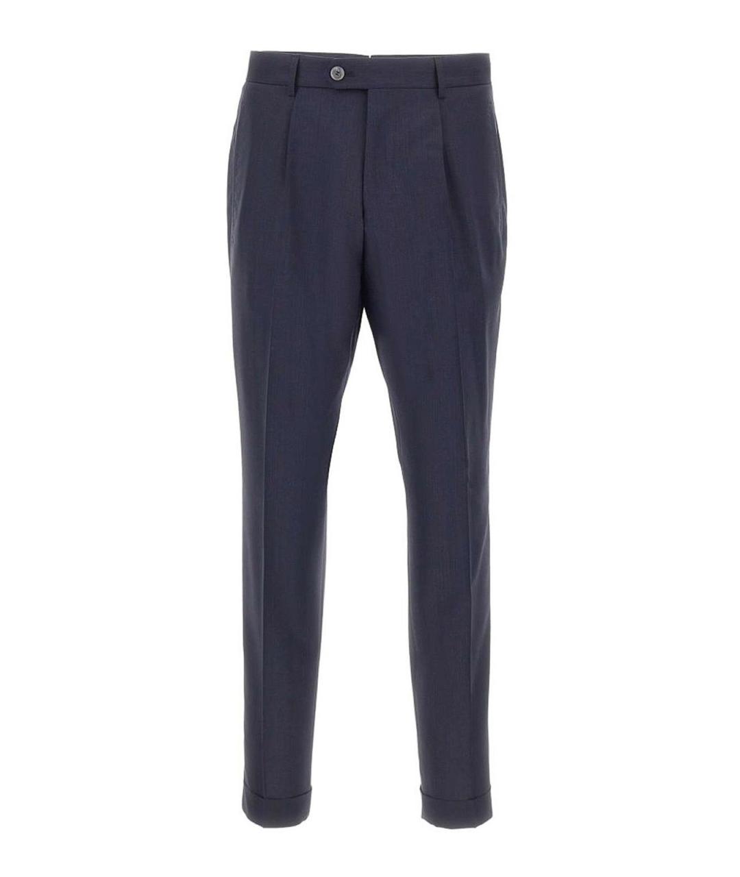 HUGO BOSS Синие шерстяные классические брюки, фото 1