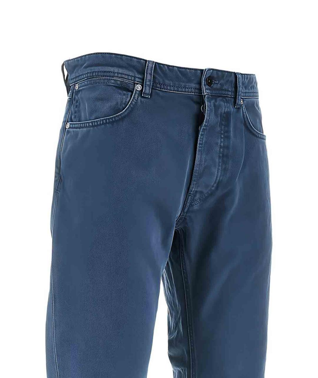 STONE ISLAND Синие хлопковые прямые джинсы, фото 2