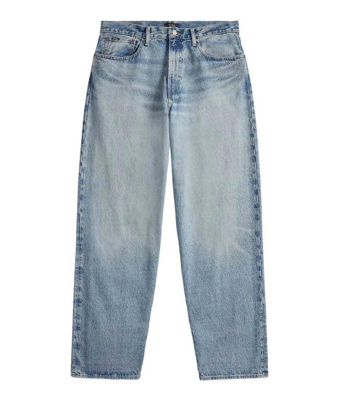 POLO RALPH LAUREN Голубые хлопковые прямые джинсы, фото 1