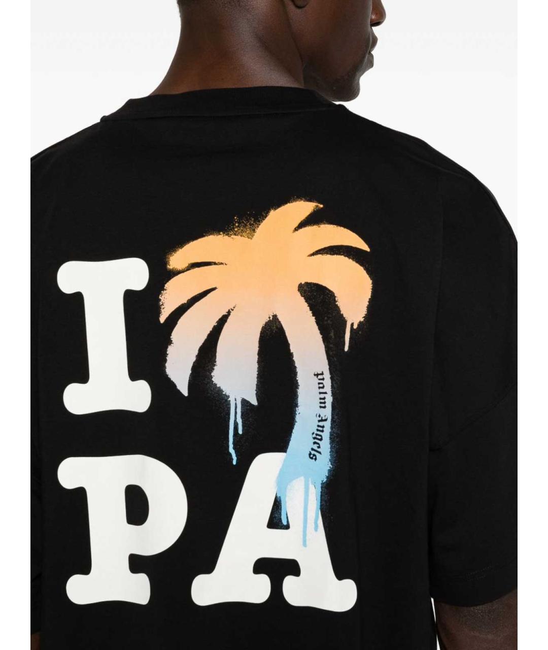 PALM ANGELS Черная хлопковая футболка, фото 2