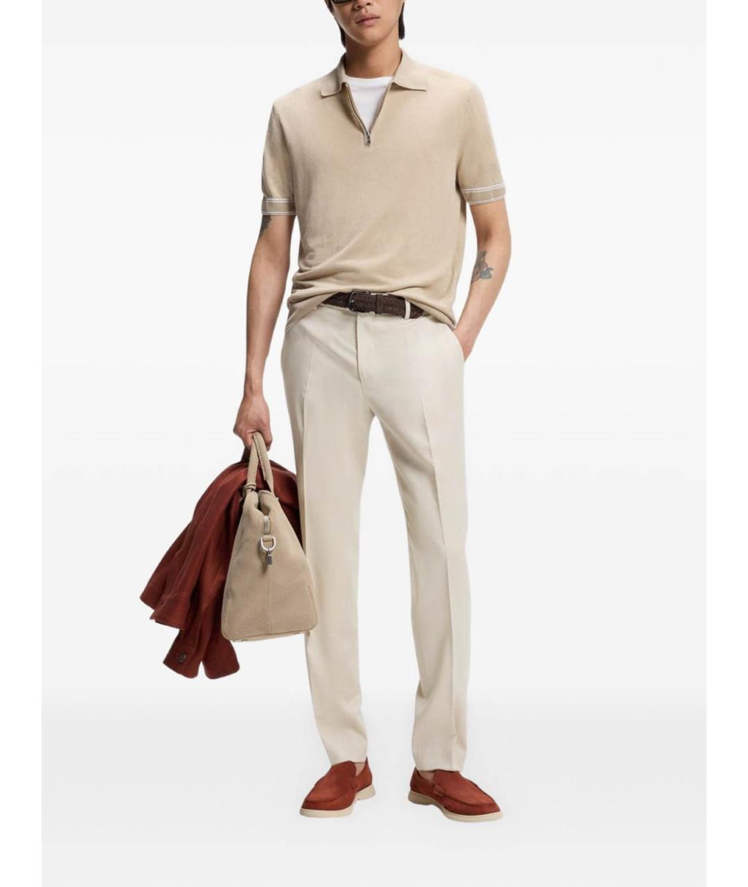 HUGO BOSS Бежевые повседневные брюки, фото 2