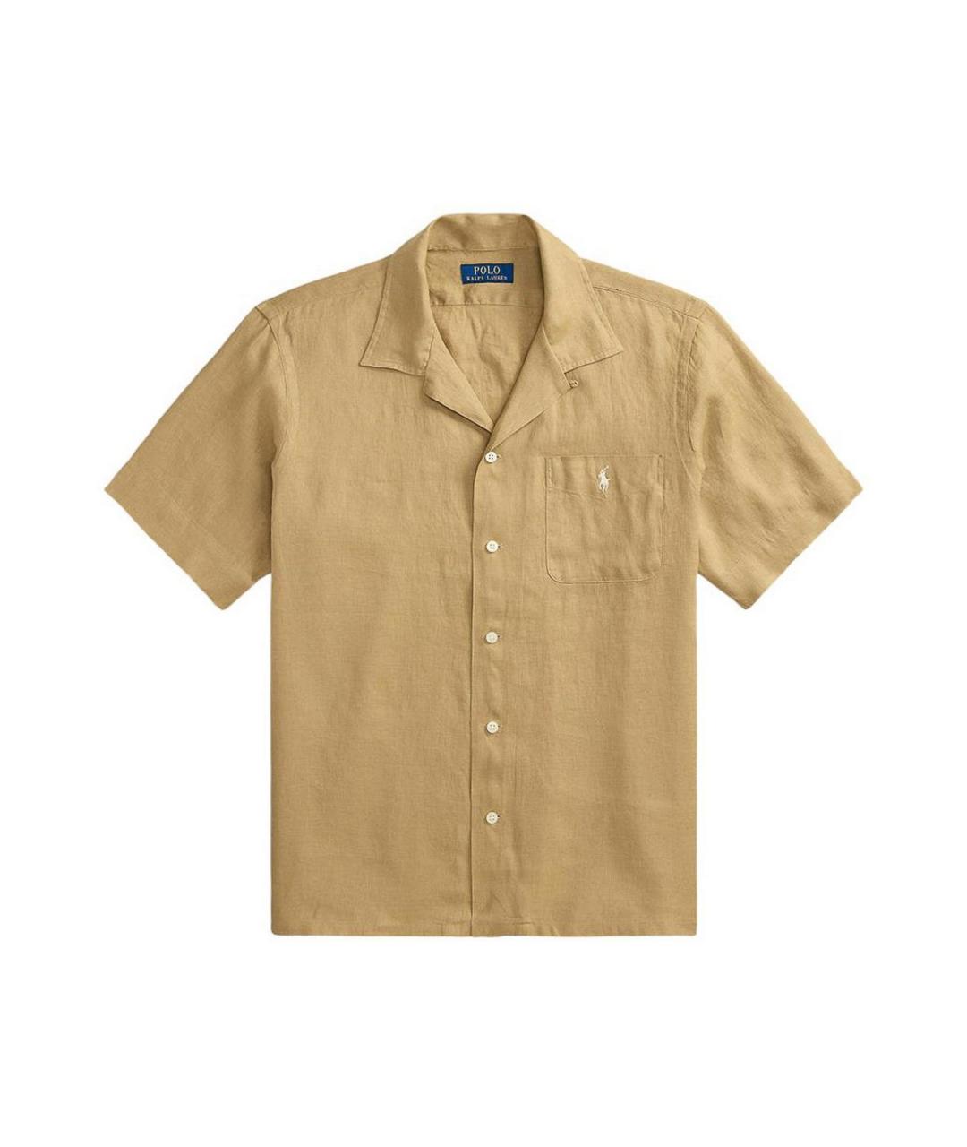 POLO RALPH LAUREN Коричневая льняная кэжуал рубашка, фото 1