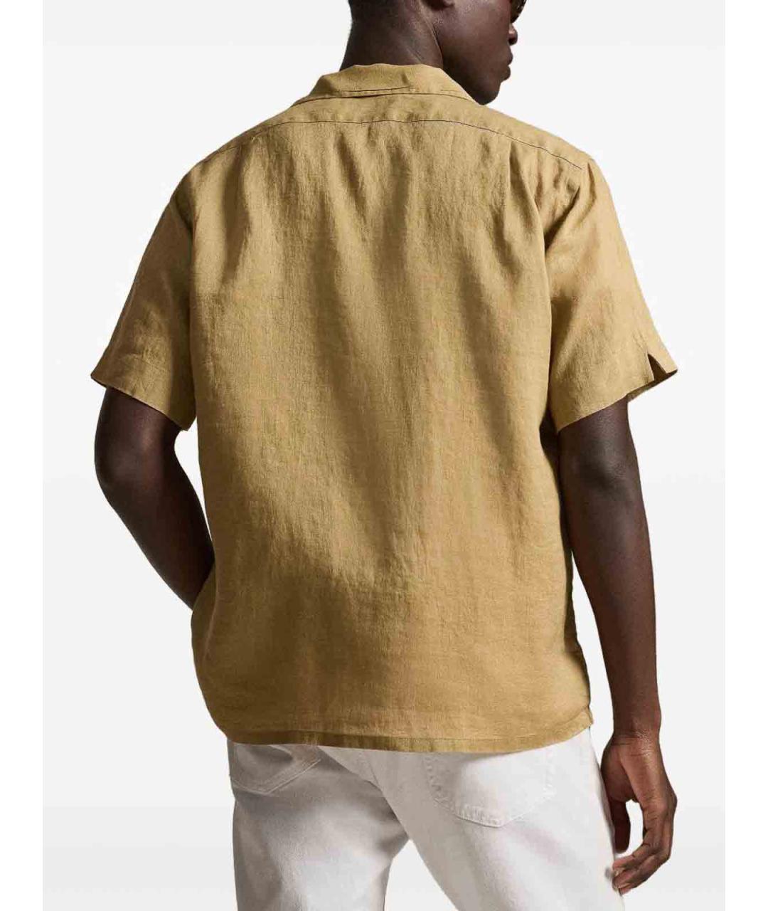 POLO RALPH LAUREN Коричневая льняная кэжуал рубашка, фото 4
