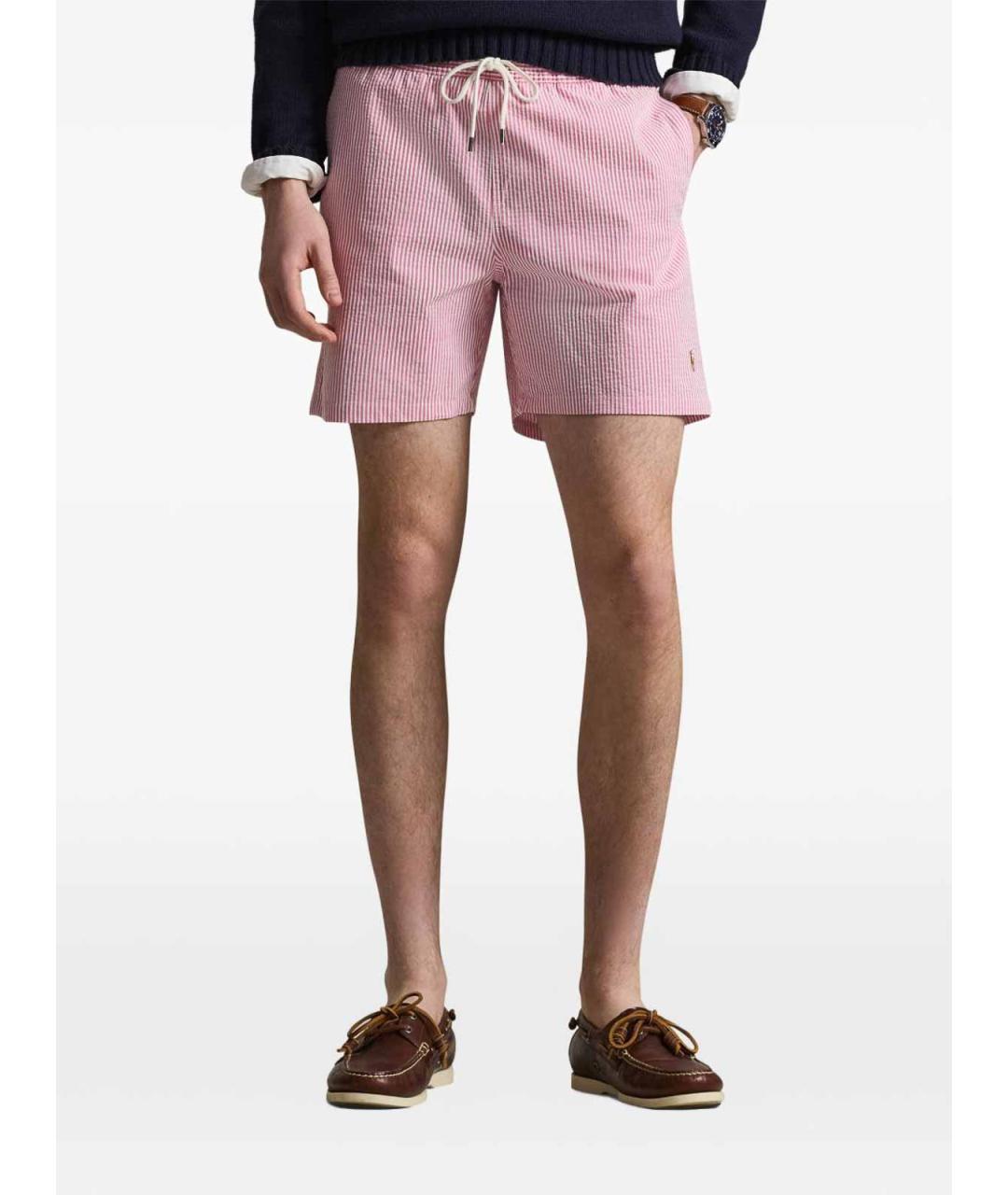 POLO RALPH LAUREN Розовые полиэстеровые шорты, фото 3