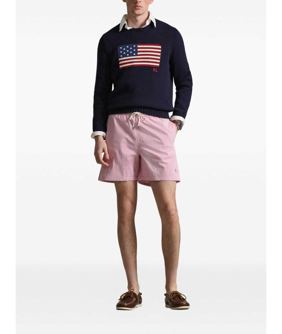 POLO RALPH LAUREN Розовые полиэстеровые шорты, фото 2
