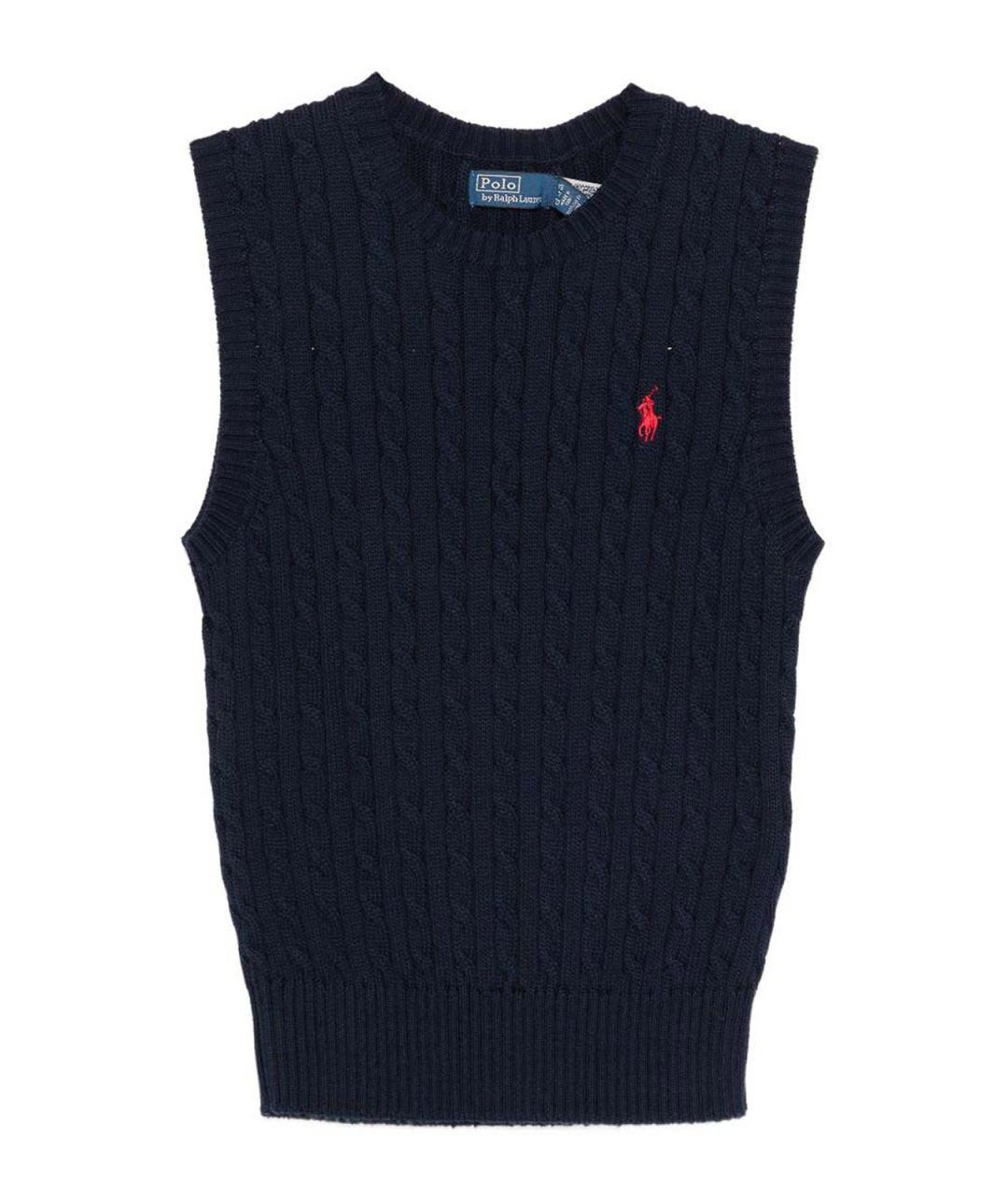 POLO RALPH LAUREN Темно-синяя хлопковая жилетка, фото 1