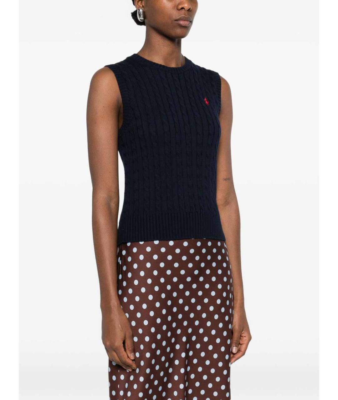 POLO RALPH LAUREN Темно-синяя хлопковая жилетка, фото 3