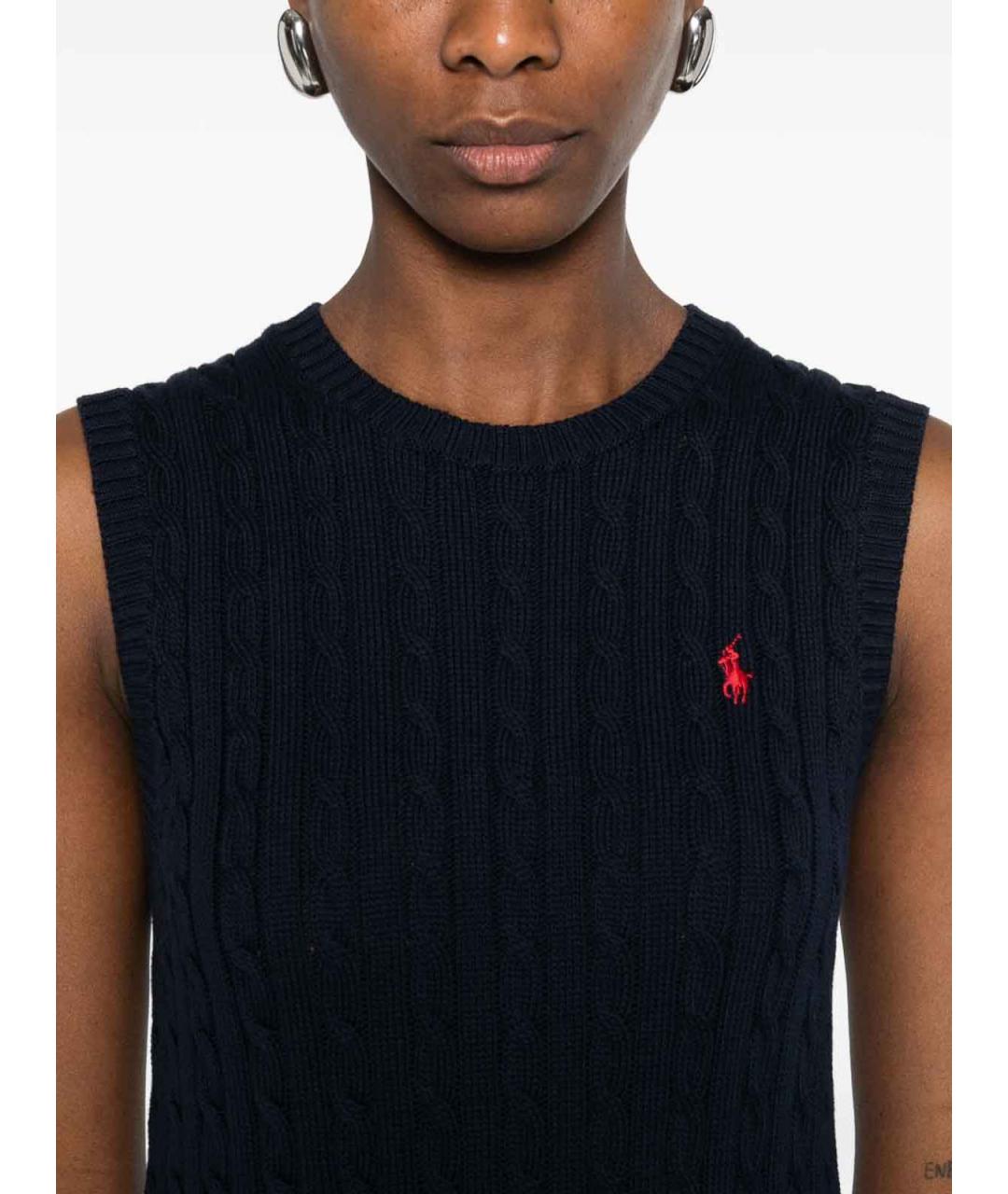 POLO RALPH LAUREN Темно-синяя хлопковая жилетка, фото 5