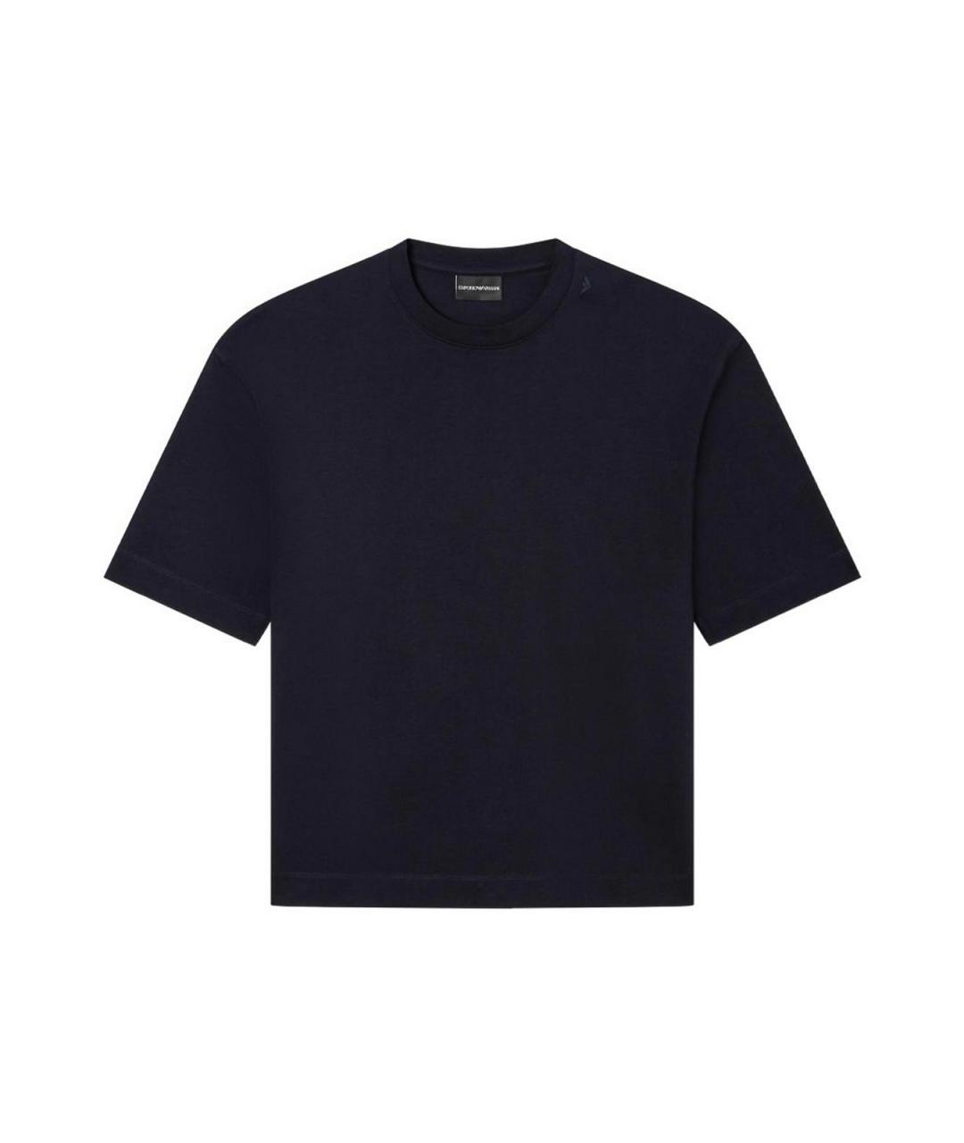 EMPORIO ARMANI Черная хлопковая футболка, фото 1