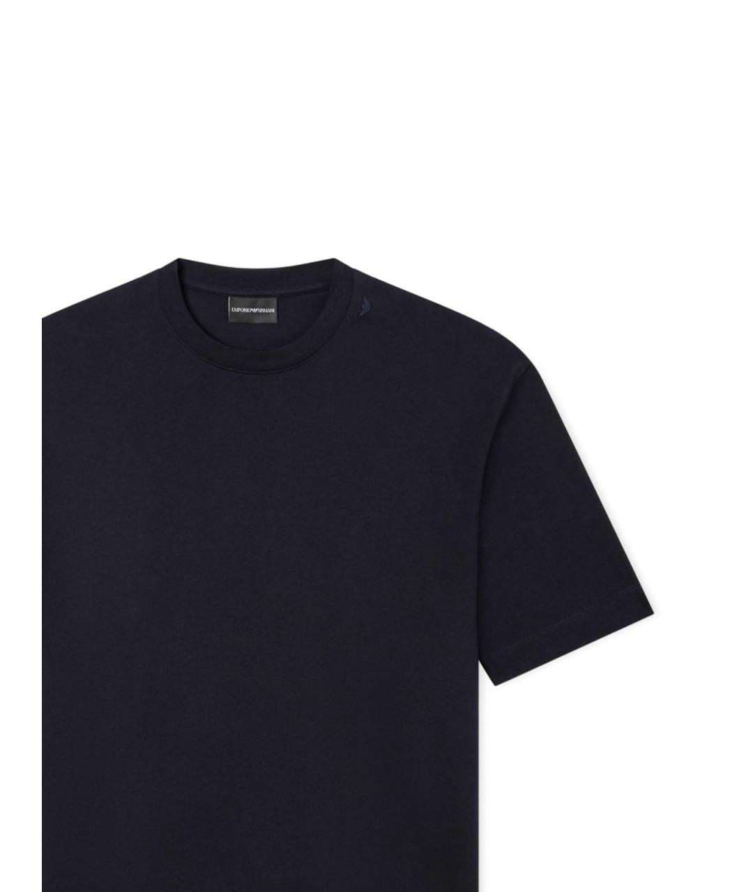 EMPORIO ARMANI Черная хлопковая футболка, фото 2