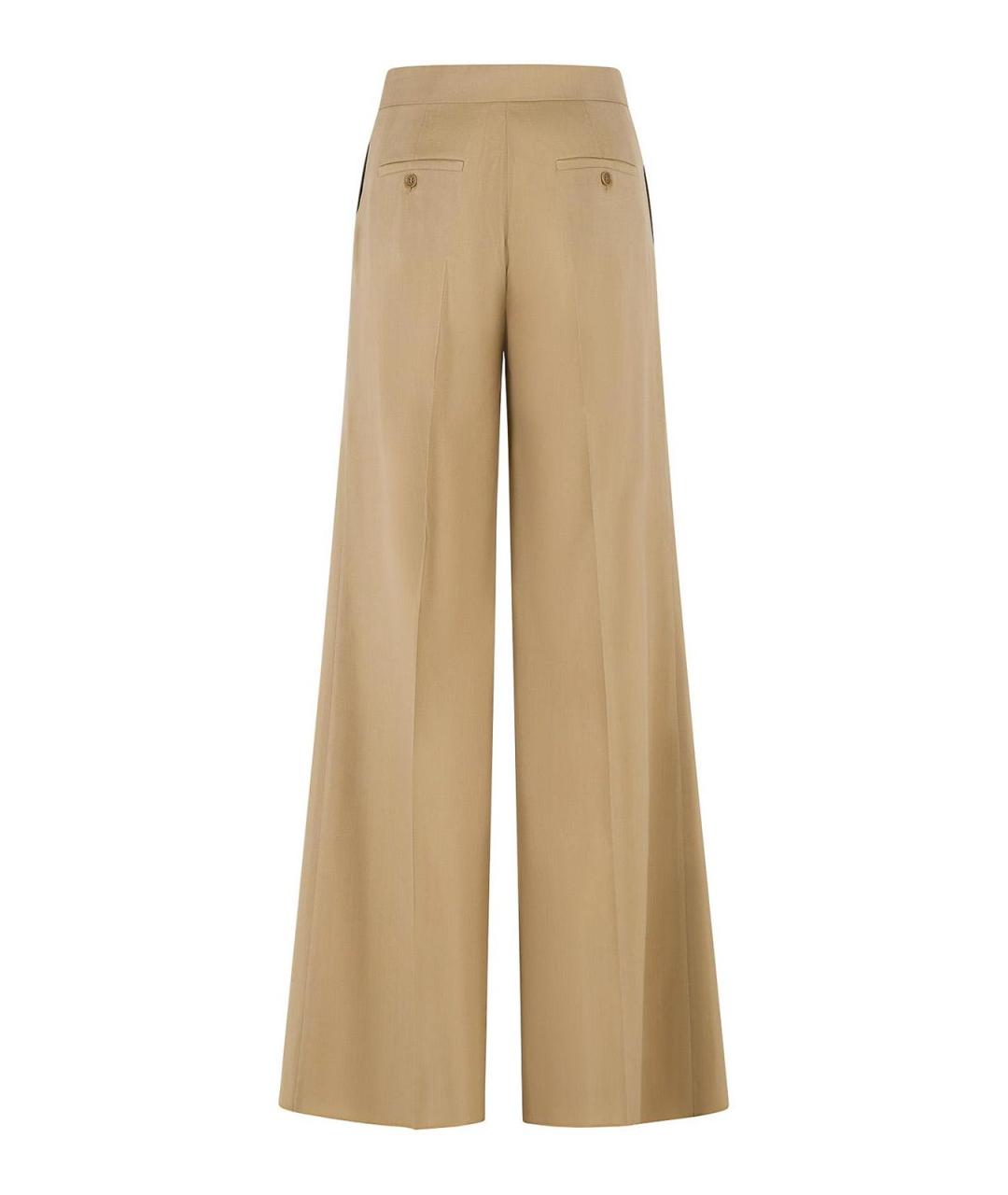 MAX MARA Бежевые шерстяные брюки широкие, фото 2