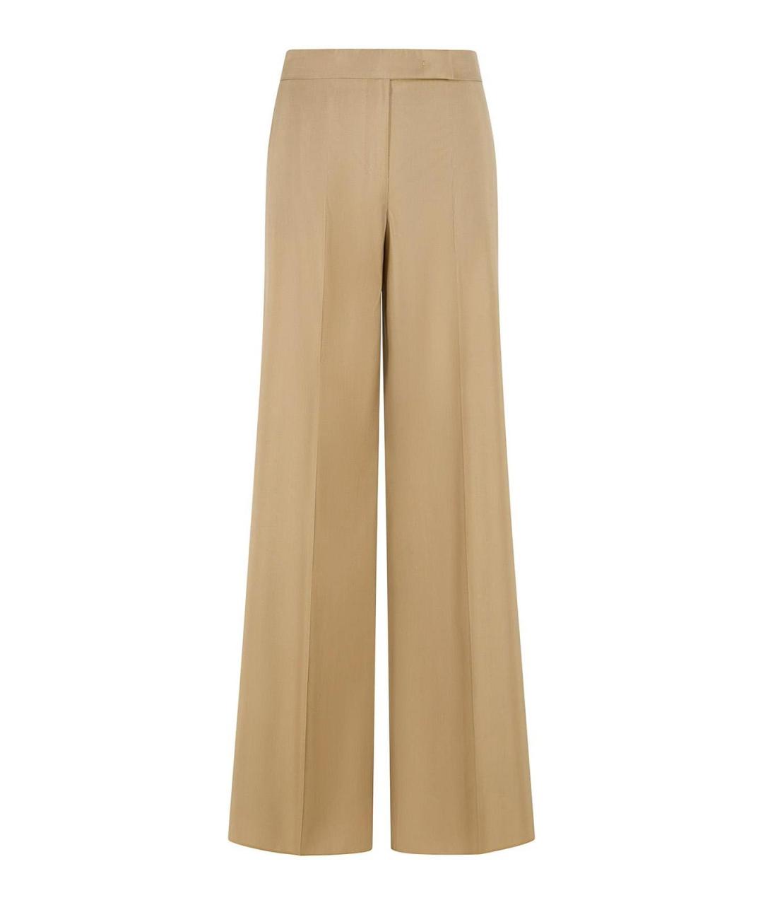 MAX MARA Бежевые шерстяные брюки широкие, фото 1