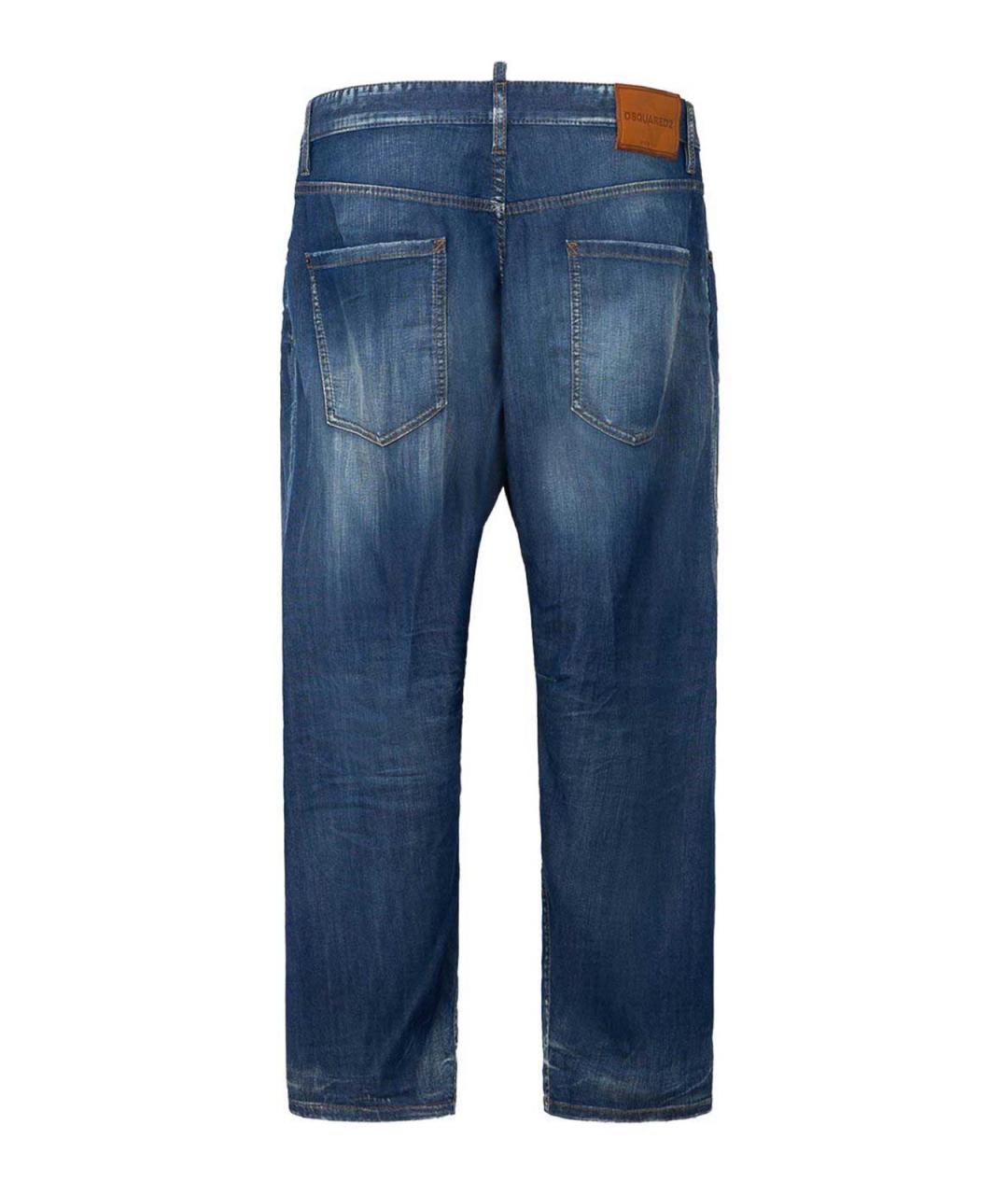DSQUARED2 Синие хлопковые прямые джинсы, фото 2